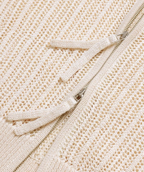 ADAM ET ROPE'(アダムエロペ)の「【WEB限定】ラインメッシュニットブルゾン(カーディガン/ボレロ・レディース・ブラック/レッド/オフホワイト・FREE)」の10枚目の写真