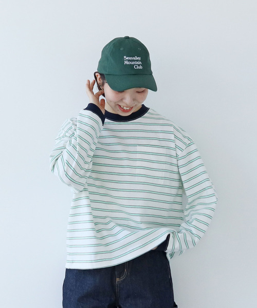 PAR ICI（パーリッシィ）の「マルチボーダー 長袖ポケットカットソー（Tシャツ/カットソー・レディース・チャコールグレー/ホワイト/ベージュ・FREE）」の5枚目の写真