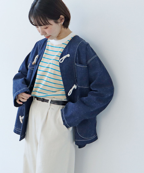 PAR ICI（パーリッシィ）の「マルチボーダー 長袖ポケットカットソー（Tシャツ/カットソー・レディース・チャコールグレー/ホワイト/ベージュ・FREE）」の16枚目の写真