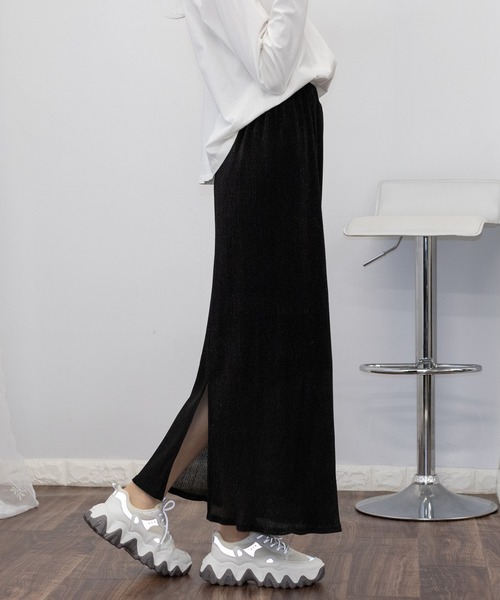 pumpkin port（パンプキンポート）の「ラメリブ ロングタイトスカート