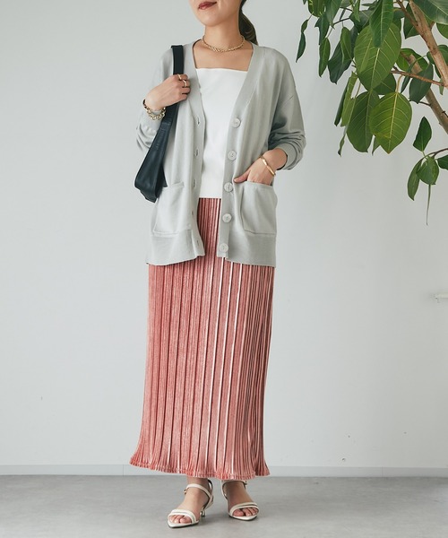 un dix cors（アンディコール）の「ウォッシャブルダブルポケットカーディガン（カーディガン/ボレロ・レディース・イエロー/オレンジ/ライトグレー/ブラック・FREE）」の6枚目の写真