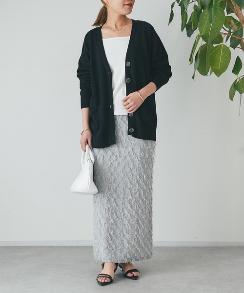 un dix cors（アンディコール）の「ウォッシャブルダブルポケットカーディガン（カーディガン/ボレロ・レディース・イエロー/オレンジ/ライトグレー/ブラック・FREE）」の5枚目の写真