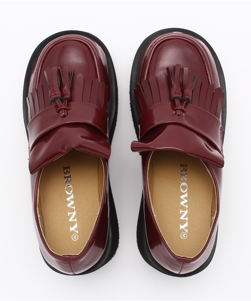 WEGO（ウィゴー）の「WEGO/ボリュームソールローファー（ドレスシューズ・レディース・ブラック/ワイン・MEDIUM/LARGE）」の7枚目の写真