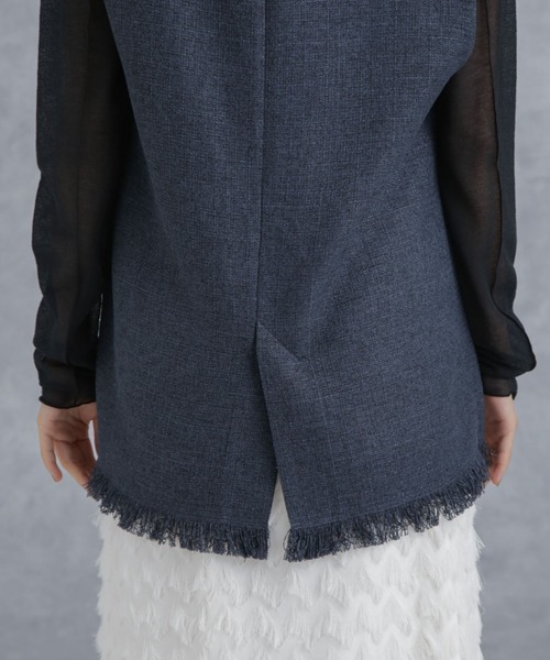 NANO universe（ナノユニバース）の「ツイードジレ（ベスト・レディース・アイボリー/ネイビー/イエロー・FREE）」の14枚目の写真