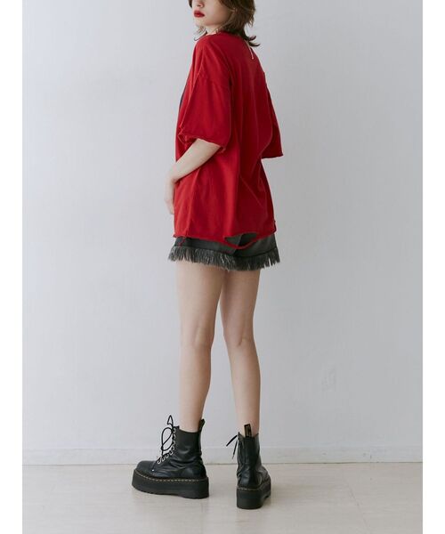 jouetie（ジュエティ）の「ダメージフォトBIG Tシャツ（Tシャツ/カットソー・レディース・ブラック/レッド/オフホワイト・MEDIUM）」の17枚目の写真