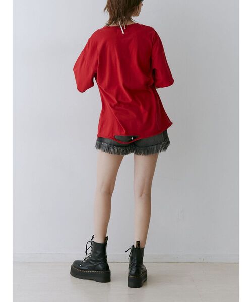 jouetie（ジュエティ）の「ダメージフォトBIG Tシャツ（Tシャツ/カットソー・レディース・ブラック/レッド/オフホワイト・MEDIUM）」の18枚目の写真