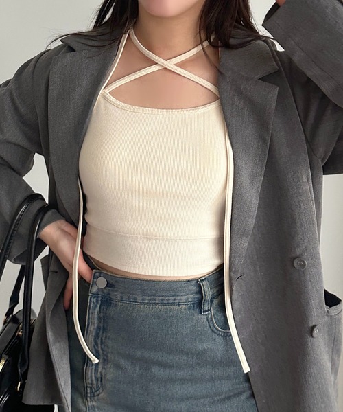 セール】カップ付きチョーカーキャミソール（キャミソール）｜apres