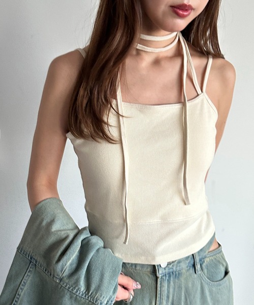 カップ付きチョーカーキャミソール（キャミソール）｜apres jour