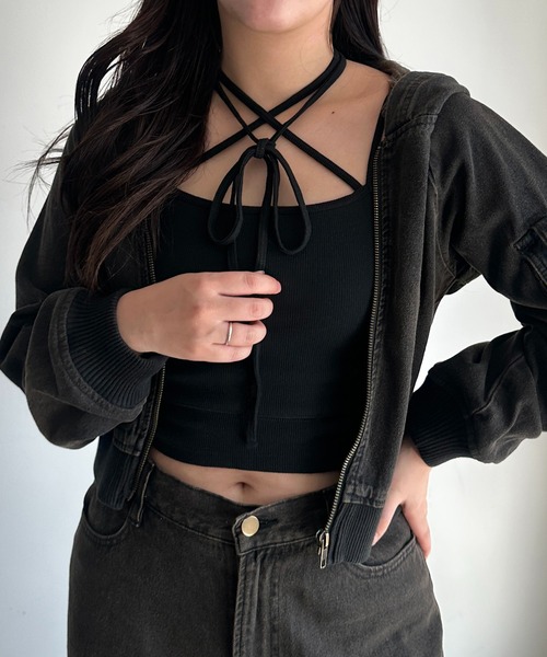 カップ付きチョーカーキャミソール（キャミソール）｜apres jour