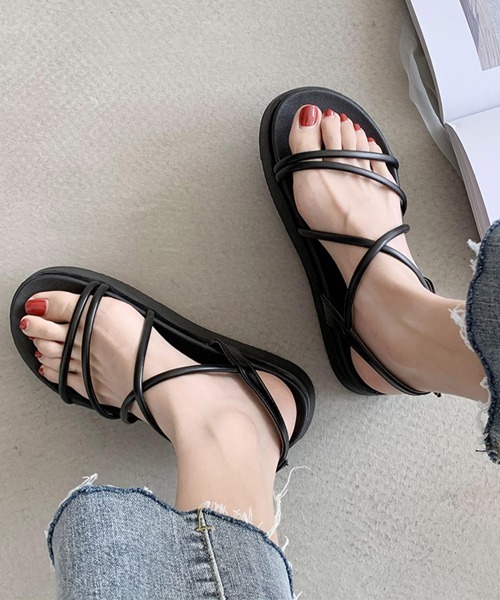 Miniministore(ミニミニストア)の「ストラップサンダル 厚底 レディース 夏(サンダル・レディース・ブラック/アイボリー・22.5cm/23.0cm/23.5cm/24.0cm/24.5cm)」の4枚目の写真