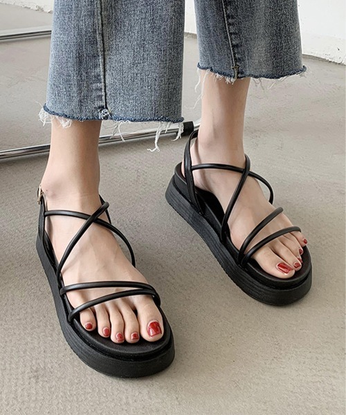 Miniministore(ミニミニストア)の「ストラップサンダル 厚底 レディース 夏(サンダル・レディース・ブラック/アイボリー・22.5cm/23.0cm/23.5cm/24.0cm/24.5cm)」の5枚目の写真