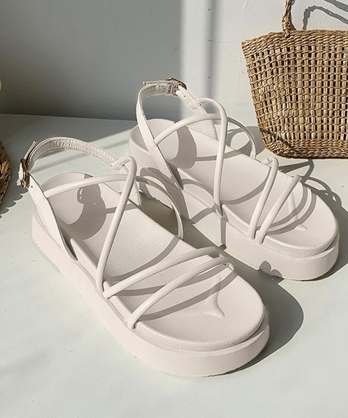 Miniministore(ミニミニストア)の「ストラップサンダル 厚底 レディース 夏(サンダル・レディース・ブラック/アイボリー・22.5cm/23.0cm/23.5cm/24.0cm/24.5cm)」の11枚目の写真