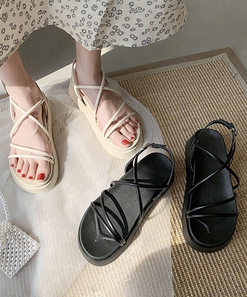 Miniministore(ミニミニストア)の「ストラップサンダル 厚底 レディース 夏(サンダル・レディース・ブラック/アイボリー・22.5cm/23.0cm/23.5cm/24.0cm/24.5cm)」の13枚目の写真