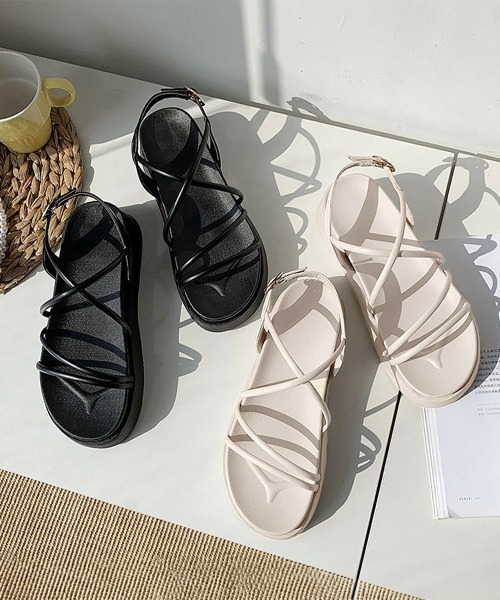 Miniministore(ミニミニストア)の「ストラップサンダル 厚底 レディース 夏(サンダル・レディース・ブラック/アイボリー・22.5cm/23.0cm/23.5cm/24.0cm/24.5cm)」の15枚目の写真