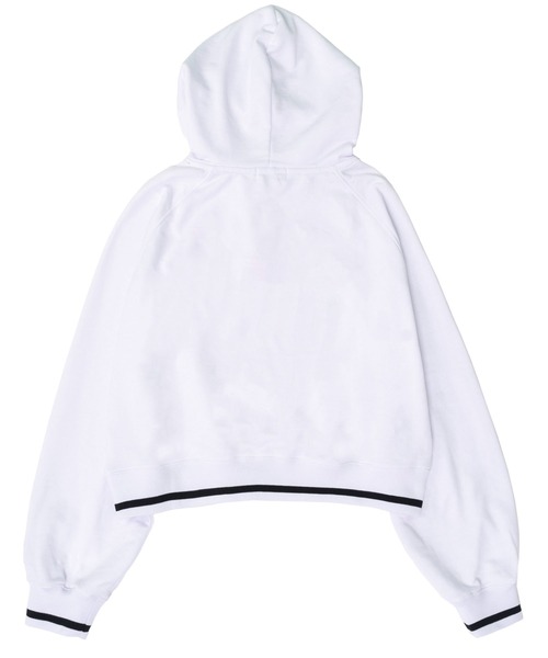 FILA(フィラ)の「FILA フィラ ブランド ロゴ ショート ラグラン ラインリブ 裏毛 長袖 スウェット パーカー フーディー(パーカー・レディース・ホワイト/ブラック/ブルー・M/L/LL)」の14枚目の写真