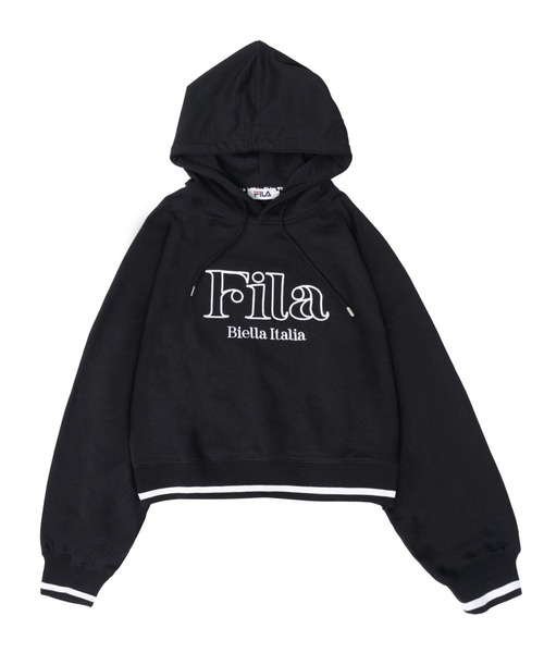 FILA(フィラ)の「FILA フィラ ブランド ロゴ ショート ラグラン ラインリブ 裏毛 長袖 スウェット パーカー フーディー(パーカー・レディース・ホワイト/ブラック/ブルー・M/L/LL)」の15枚目の写真