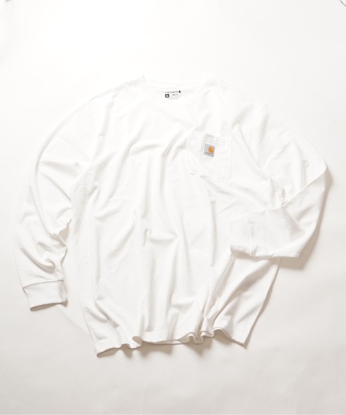 Carhartt(カーハート)の「【Carhartt/カーハート】K126 Workwear Long-Sleeve Pocket T-Shirt ヘビーウェイト ビッグシルエット ワンポイントブランドロゴ ロンT ポケット付き 定番 ノームコア(Tシャツ/カットソー・メンズ・ホワイト/ブラック・SMALL/MEDIUM/LARGE/X-LARGE)」の17枚目の写真