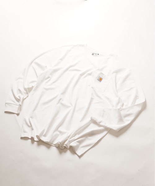 Carhartt(カーハート)の「【Carhartt/カーハート】K126 Workwear Long-Sleeve Pocket T-Shirt ヘビーウェイト ビッグシルエット ワンポイントブランドロゴ ロンT ポケット付き 定番 ノームコア(Tシャツ/カットソー・メンズ・ホワイト/ブラック・SMALL/MEDIUM/LARGE/X-LARGE)」の18枚目の写真