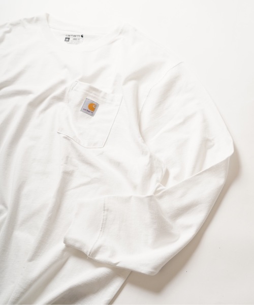 Carhartt(カーハート)の「【Carhartt/カーハート】K126 Workwear Long-Sleeve Pocket T-Shirt ヘビーウェイト ビッグシルエット ワンポイントブランドロゴ ロンT ポケット付き 定番 ノームコア(Tシャツ/カットソー・メンズ・ホワイト/ブラック・SMALL/MEDIUM/LARGE/X-LARGE)」の19枚目の写真