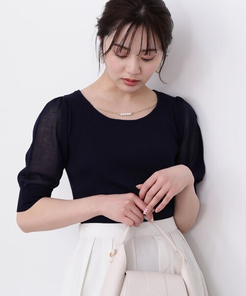 【セール】デコルテチェーンリブニット / 1214170407（ニット/セーター）｜PROPORTION BODY DRESSING（プロポーションボディドレッシング）