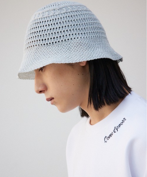 AZUL by moussy(アズールバイマウジー)の「スカシアミバケットハット(ハット・メンズ・ブラック/グレー・FREE)」の2枚目の写真
