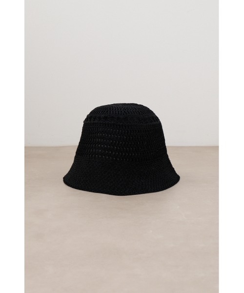 AZUL by moussy(アズールバイマウジー)の「スカシアミバケットハット(ハット・メンズ・ブラック/グレー・FREE)」の1枚目の写真