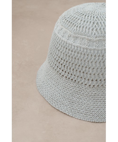 AZUL by moussy(アズールバイマウジー)の「スカシアミバケットハット(ハット・メンズ・ブラック/グレー・FREE)」の4枚目の写真