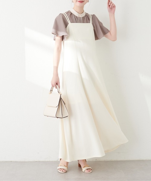 natural couture（ナチュラルクチュール）の「【WEB限定】デザイン釦配色フレア袖ブラウス（シャツ/ブラウス・レディース・グリーン/モカ/ネイビー/ドット/サックスブルー/オフホワイト/グレー・FREE）」の22枚目の写真