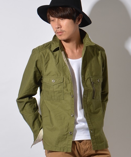 SHIPS JET BLUE（シップスジェットブルー）の「SHIPS JET BLUE (シップス ジェットブルー): BDU ミリタリーシャツ 15FW（シャツ/ブラウス・メンズ・オリーブ/オレンジ/ネイビー・SMALL/LARGE/MEDIUM）」の2枚目の写真