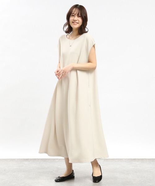 GLOBAL WORK Smile Seed Store（グローバルワーク スマイルシードストア）の「フクレジャガードワンピースフレンチスリーブ/108549（ワンピース・レディース・ブルー系その他6/モカ/アイボリー/ブラック・X-LARGE/LARGE/MEDIUM/SMALL）」の7枚目の写真