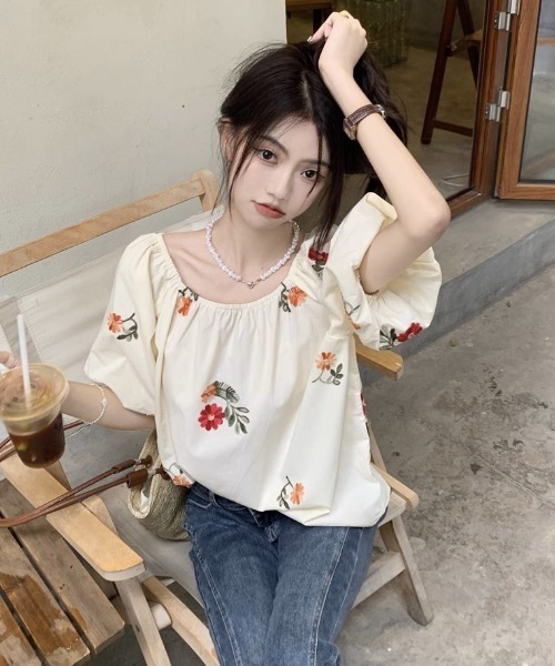 GEMEDA(ジェメダ)の「花柄パフスリーブブラウス(シャツ/ブラウス・レディース・オフホワイト・M)」の16枚目の写真