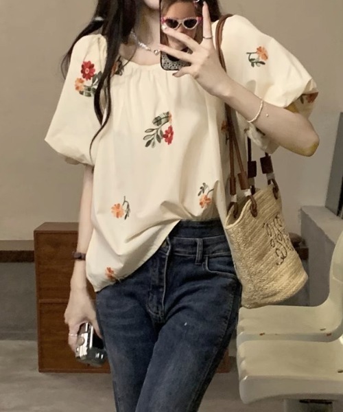 GEMEDA(ジェメダ)の「花柄パフスリーブブラウス(シャツ/ブラウス・レディース・オフホワイト・M)」の19枚目の写真