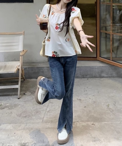 GEMEDA(ジェメダ)の「花柄パフスリーブブラウス(シャツ/ブラウス・レディース・オフホワイト・M)」の5枚目の写真