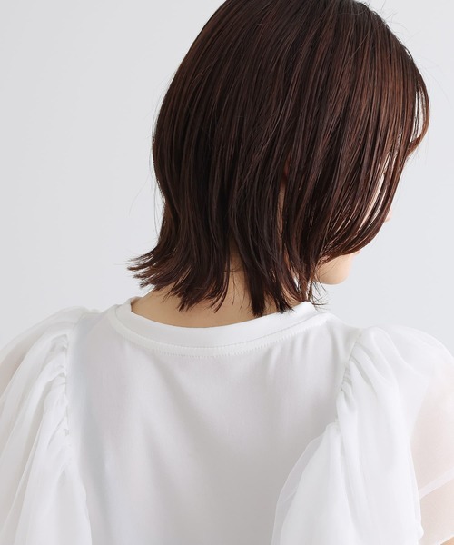 n'OrLABEL(ノアールレーベル)の「ショルダーフリルプルオーバー(Tシャツ/カットソー・レディース・オフホワイト/ブラック・2/1)」の15枚目の写真
