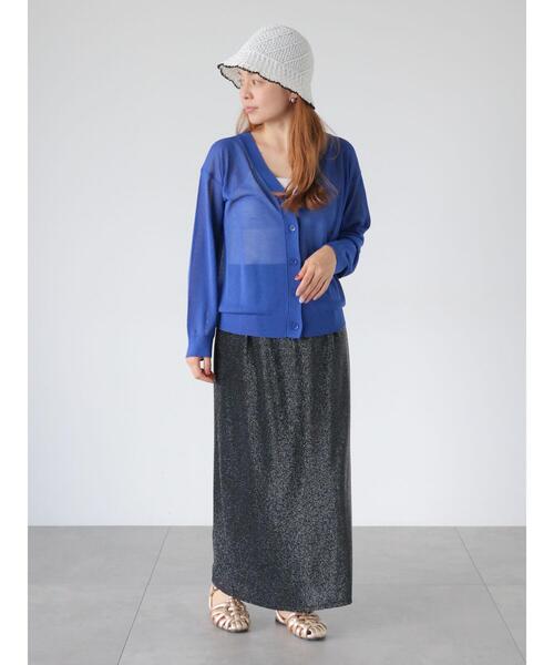 Lugnoncure(ルノンキュール)の「シアーVネックカーディガン(カーディガン/ボレロ・レディース・オフホワイト/ブルー/ブラック/イエロー・F)」の13枚目の写真