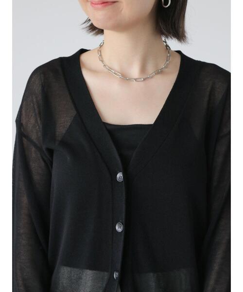 Lugnoncure(ルノンキュール)の「シアーVネックカーディガン(カーディガン/ボレロ・レディース・オフホワイト/ブルー/ブラック/イエロー・F)」の19枚目の写真