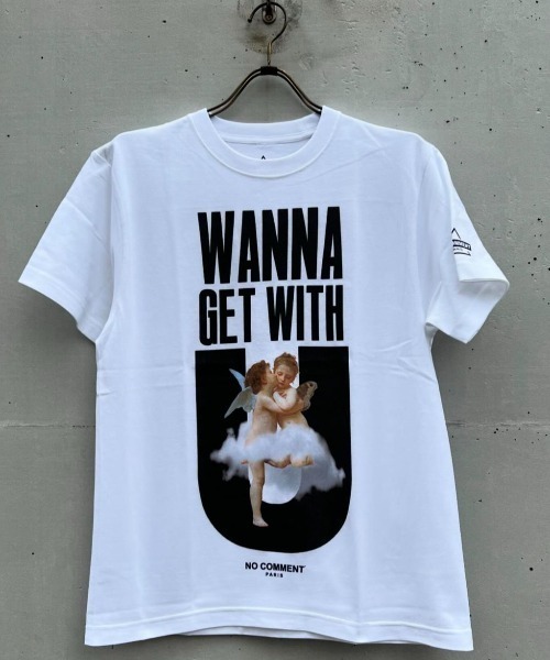 NO COMMENT PARIS（ノーコメントパリ）の「【NO COMMENT PARIS】 ”WANNA GET WITH U”プリント ショートスリーブTEE（Tシャツ/カットソー・メンズ・ホワイト/ブラック・2/3/4）」の9枚目の写真