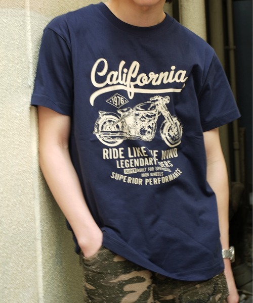 Noen（ノエン）の「カリフォルニアバイカーTシャツ（Tシャツ/カットソー・メンズ・ブラック/ネイビー/ホワイト・MEDIUM/LARGE）」の3枚目の写真