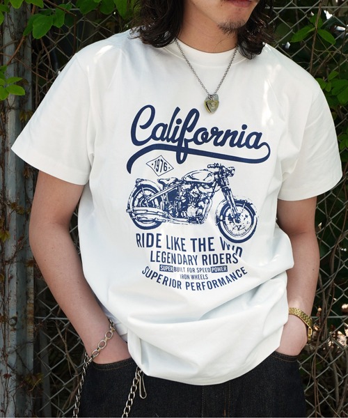 Noen（ノエン）の「カリフォルニアバイカーTシャツ（Tシャツ/カットソー・メンズ・ブラック/ネイビー/ホワイト・MEDIUM/LARGE）」の2枚目の写真