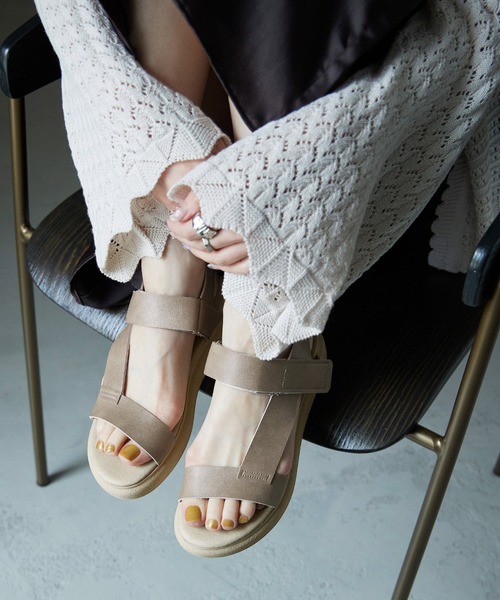 Fashion Letter（ファッションレター）の「日本製 バックゴムベルト スポーツサンダル レディース 痛くないサンダル（サンダル・レディース・シルバー/ブラック/ベージュ系その他・S/M/L/LL）」の14枚目の写真