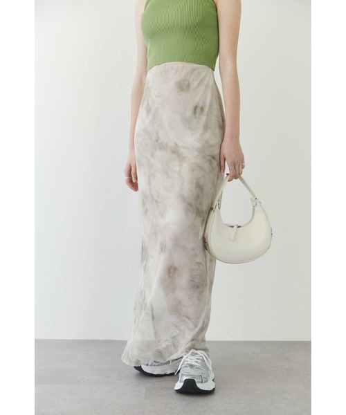 Solace（ソレイス）の「ニュアンス柄シアーナローロングスカート（スカート・レディース・ブラック/ベージュ/オレンジ・FREE）」の3枚目の写真