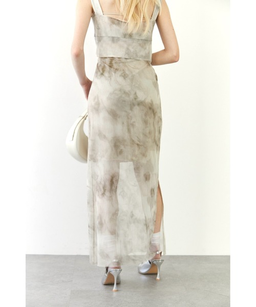 Solace（ソレイス）の「ニュアンス柄シアーナローロングスカート（スカート・レディース・ブラック/ベージュ/オレンジ・FREE）」の12枚目の写真