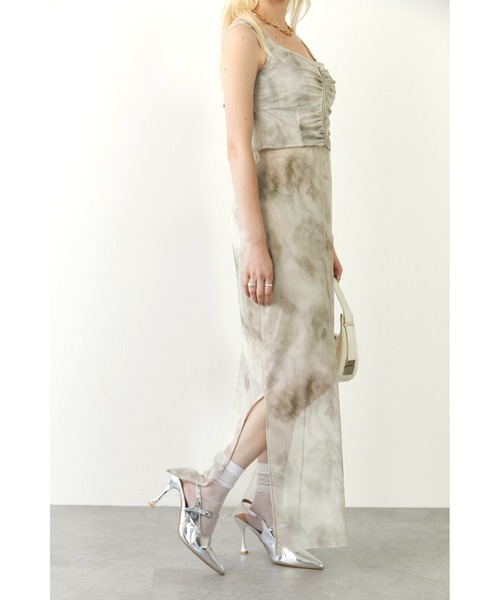 Solace（ソレイス）の「ニュアンス柄シアーナローロングスカート（スカート・レディース・ブラック/ベージュ/オレンジ・FREE）」の13枚目の写真