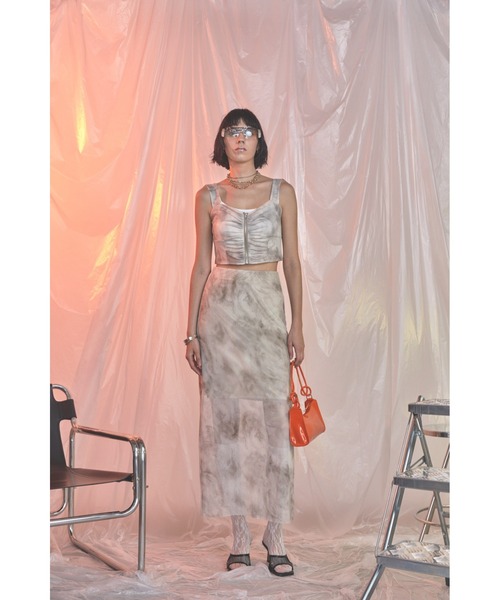 Solace（ソレイス）の「ニュアンス柄シアーナローロングスカート（スカート・レディース・ブラック/ベージュ/オレンジ・FREE）」の19枚目の写真