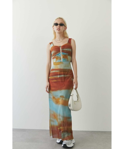 Solace（ソレイス）の「ニュアンス柄シアーナローロングスカート（スカート・レディース・ブラック/ベージュ/オレンジ・FREE）」の21枚目の写真