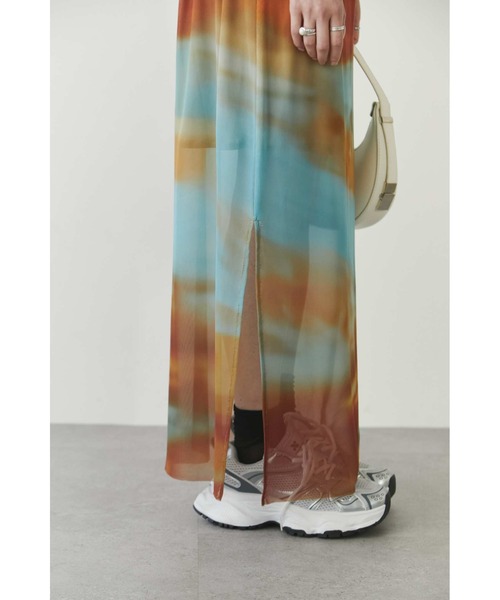 Solace（ソレイス）の「ニュアンス柄シアーナローロングスカート（スカート・レディース・ブラック/ベージュ/オレンジ・FREE）」の22枚目の写真