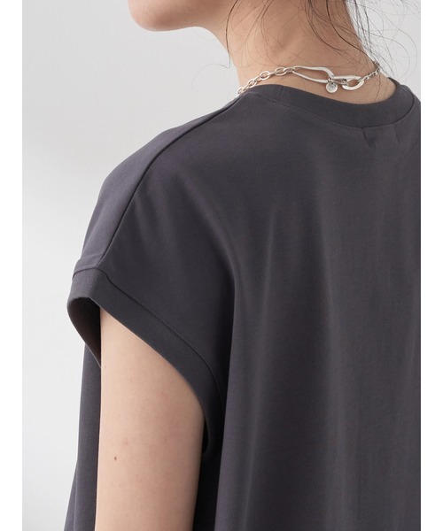 earth music&ecology（アースミュージックアンドエコロジー）の「TERRE　BATTUE　フレンチT（Tシャツ/カットソー・レディース・チャコールグレー/オフホワイト・FREE）」の15枚目の写真