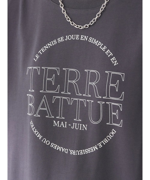 earth music&ecology（アースミュージックアンドエコロジー）の「TERRE　BATTUE　フレンチT（Tシャツ/カットソー・レディース・チャコールグレー/オフホワイト・FREE）」の16枚目の写真
