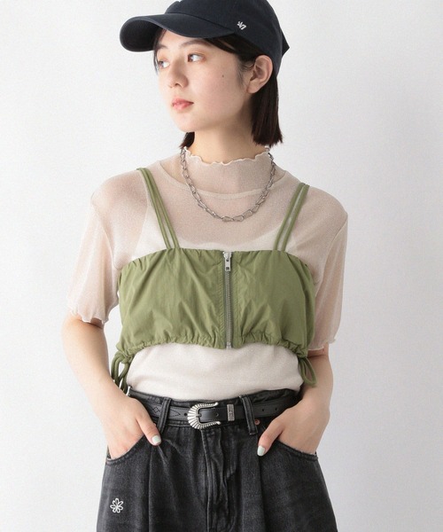 RAGEBLUE（レイジブルー）の「サイドリボン/ジップナイロンビスチェ（ベスト・レディース・グレー/オリーブ・FREE）」の16枚目の写真