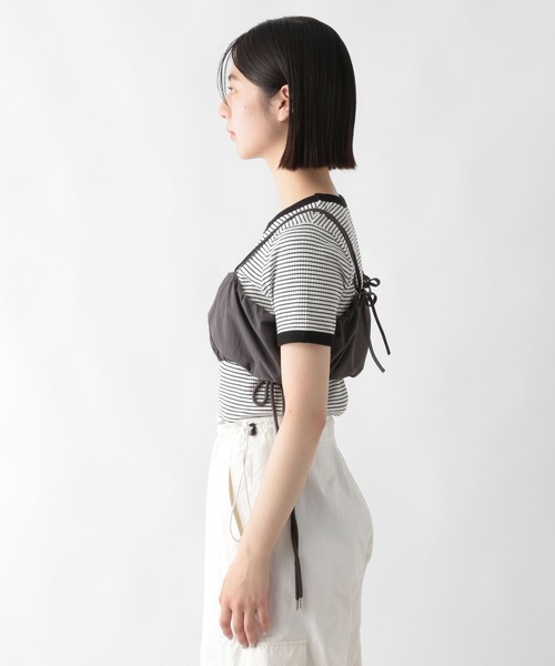 RAGEBLUE（レイジブルー）の「サイドリボン/ジップナイロンビスチェ（ベスト・レディース・グレー/オリーブ・FREE）」の15枚目の写真